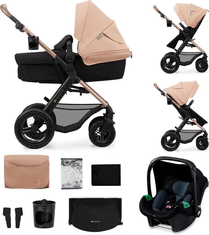 MOOV 2 AIR - Kinderwagen - 3-in-1 - Travel System - 2-in-1 Zitting by Kinderkraft in Beige – product photo