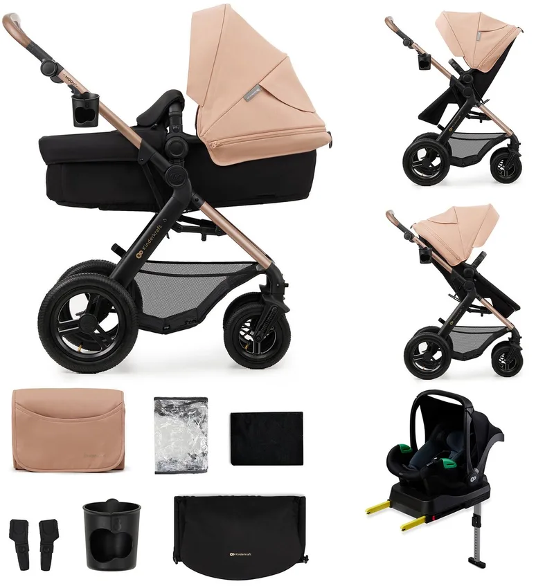 MOOV 2 AIR - Kinderwagen - 4-in-1 - Travel System - Tot 27 kg van Kinderkraft in Beige – productfoto