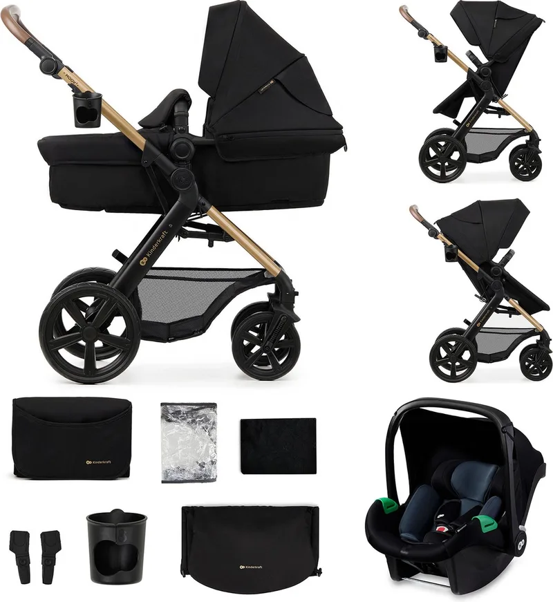 MOOV 2 - Kinderwagen - 3-in-1 - Met Autostoeltje MINK PRO i-Size by Kinderkraft in Zwart – product photo