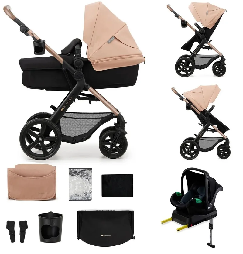MOOV 2 - Kinderwagen - 4-in-1 - 2-in-1 Zitting - Travel System van Kinderkraft in Beige – productfoto