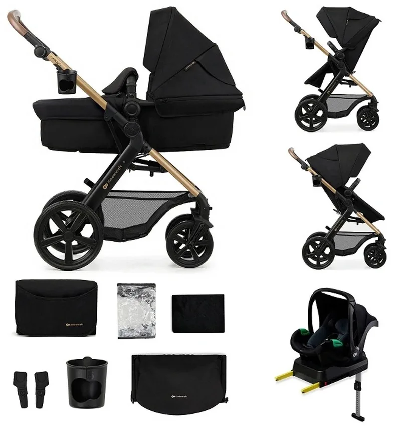 MOOV 2 - Kinderwagen - 4-in-1 - Met Autostoeltje MINK PRO i-Size by Kinderkraft in Zwart – product photo