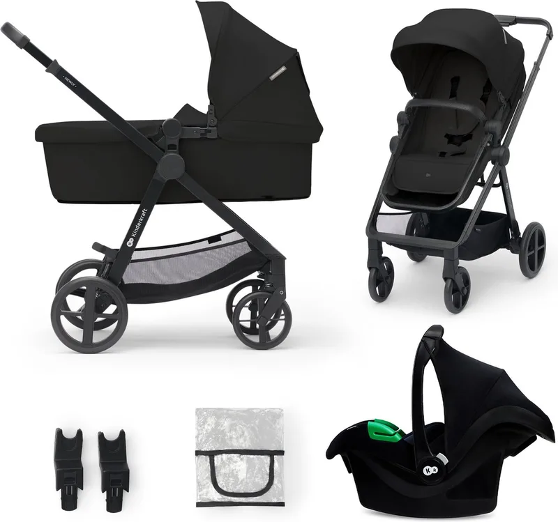 NEWLY - Kinderwagen - 3-in-1 - 2-in-1 Zitting - Tot 22 kg by Kinderkraft in Zwart – product photo