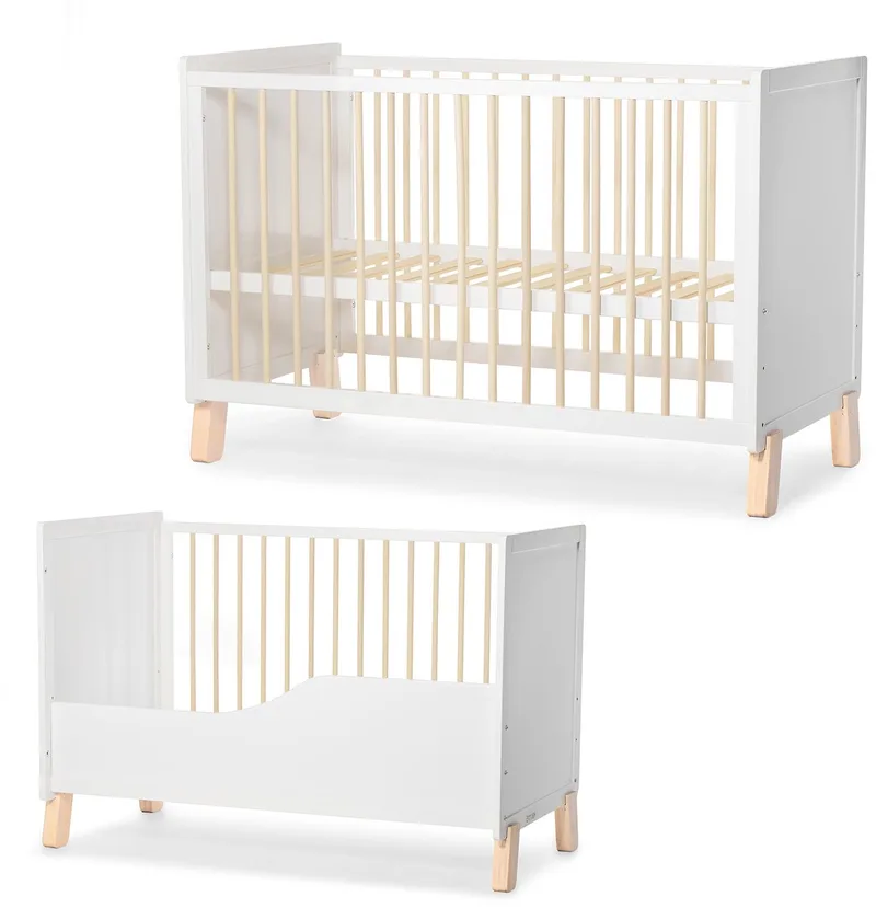 NICO - Ledikant - 120x60 cm - Verstelbaar - Ombouwbaar van Kinderkraft in Wit – productfoto