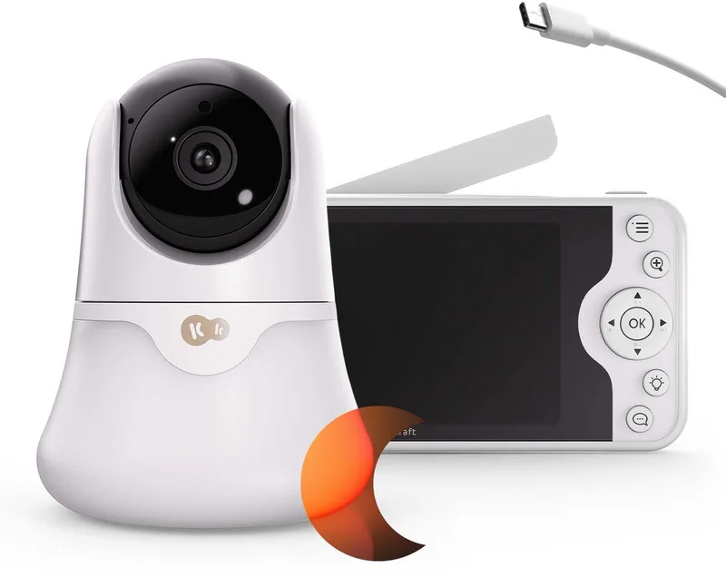 NITEEYE GLOW - Babyfoon met camera - Full HD - 5 inch - Zonder wifi van Kinderkraft in Wit – productfoto