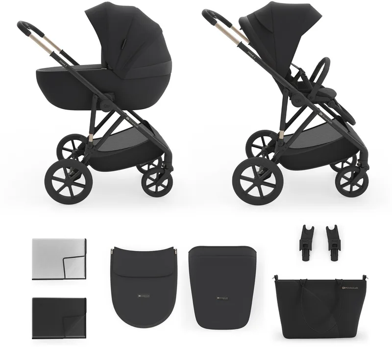 PRIME 3 Kinderwagen - licht slank frame memory buttons verstelbare kap en voetsteun vanaf geboorte by Kinderkraft in Zwart – product photo
