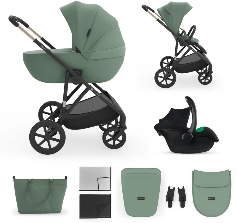 PRIME 3 Kinderwagen - travel system voor stad en weekendtripjes compact inklappen elegante afwerking van Kinderkraft in Grijs – productfoto