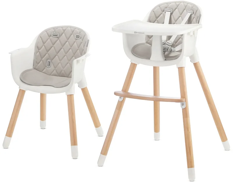 SIENNA 2-in-1 Kinderstoel - Tot 20 kg - Verwijderbaar Dienblad - Verstelbare 5-Puntsgordel van Kinderkraft in Grijs – productfoto