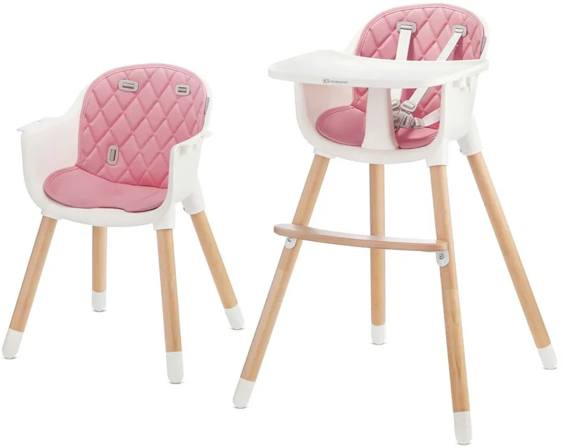 SIENNA 2-in-1 Kinderstoel - Voor Kinderen tot 20 kg - Verwijderbaar Dienblad, Verstelbare 5-Punts Gordel en Antislip Voetjes de Kinderkraft en Roze – photo produit