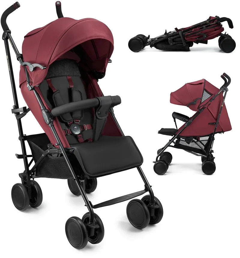 SIESTA 2 – Buggy – Inklapbare paraplubuggy voor de stad – Peekaboo mesh kap, 5-puntsgordel, 7,9 kg lichtgewicht de Kinderkraft en Rood – photo produit