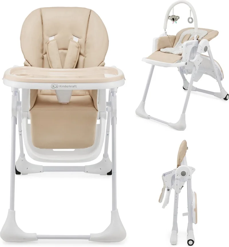 TUMMIE – Kinderstoel 2-in-1 - Verstelbare Zitting en Voetensteun de Kinderkraft en Beige – photo produit