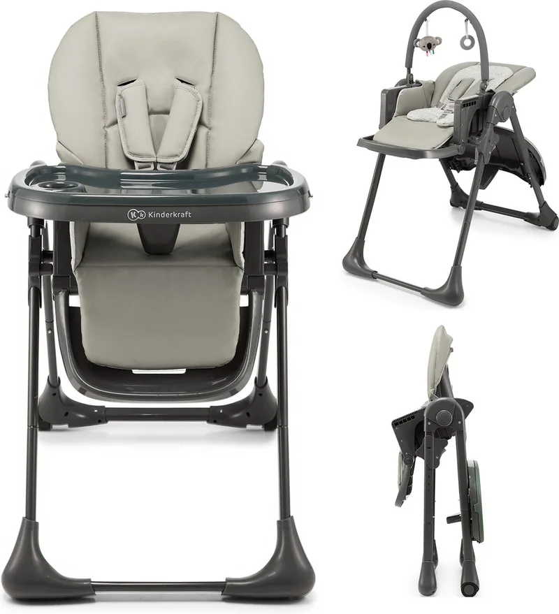 TUMMIE – Kinderstoel 2-in-1 - Voor Pasgeborenen en Oudere Baby’s van Kinderkraft in Grijs – productfoto