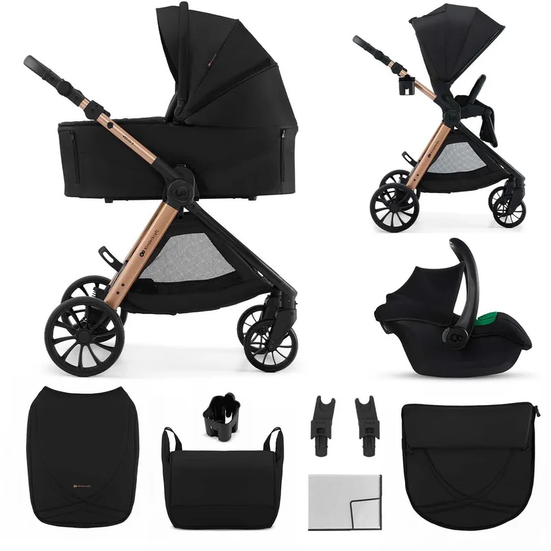 VESTO 2 - Kinderwagen - 3-in-1 - Inklapbaar met zitting - Tot 22 kg van Kinderkraft in Zwart – productfoto