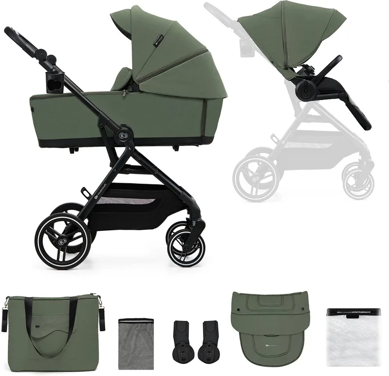 YOXI 2-in-1 Kinderwagen – Met reiswieg – Tot 22 kg – Inklapbaar – Groen van Kinderkraft in Groente – productfoto