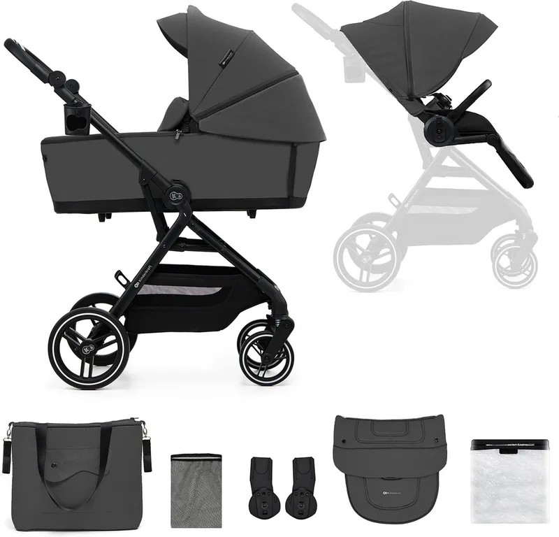 YOXI 2-in-1 Kinderwagen – Van Geboorte tot 27 kg – Lichtgewicht & Opvouwbaar de Kinderkraft en Grijs – photo produit
