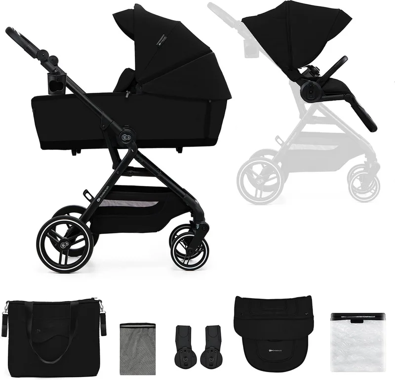 YOXI 2-in-1 Kinderwagen – Van Geboorte tot 27 kg – Omkeerbare zitting - Compact van Kinderkraft in Zwart – productfoto