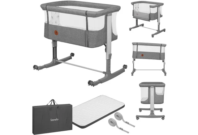 Baby-Reisebett AURORA, 3-in-1: Beistellbett, Babywiege, freistehendes Babybett