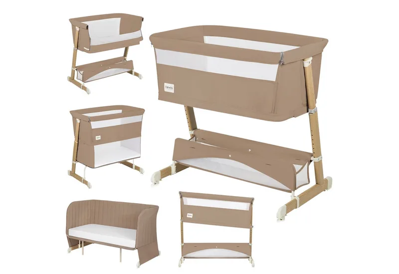 Baby-Reisebett THOMI PLUS, 5-in-1-Bett/Sofa/7 Verstellstufen/2 Rollen by Lionelo in Beige – product photo