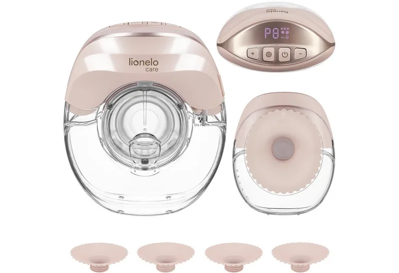 Elektrische Milchpumpe FIDI FREE SLIM, Set, Komplett-Set, 4 Trichtergrößen, 3-phasig/≤40 dB/214 g/150 ml/USB-C/4 Trichtergrößen by Lionelo in Lila – product photo