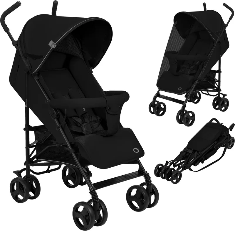 Elia - Buggy - Lichte 7kg en Duurzame Kinderwagen - Paraplu Buggy - 5-Punts Gordel - Rijke set - Grote Mand - Muskietennet - Geschikt voor Kinderen tot 15 kg - Verstelbare rugleuning tot Ligpositie en voetensteun - van 6 maanden tot 5 jaar van Lionelo in Zwart – productfoto