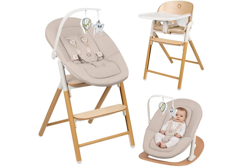 Hochstuhl CELIA (3-in-1-Hochstuhl Komplettset), 3in1/Einhandverstellung/Kunstleder/Tablett/Babyset enthalten van Lionelo in Celia SET – productfoto