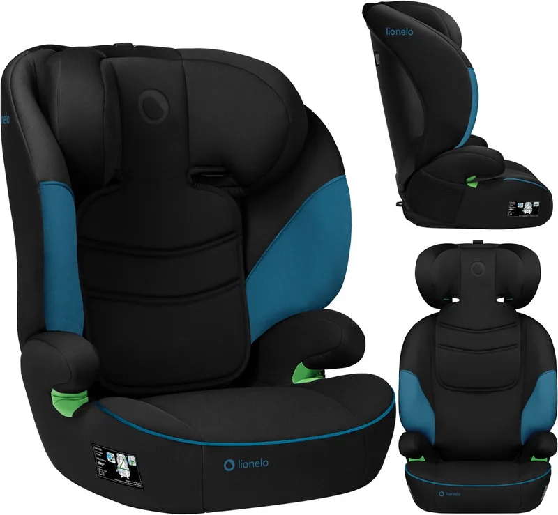 Lars i-Size Autostoeltje 100-150 cm – Autostoel Groep 2/3 – Voorwaarts (FWF) – Memory Foam Hoofdsteun – 10 Verstelbare Hoogtestanden – Brede Comfortzitting – Wasbare Bekleding – Past in Elke Auto van Lionelo in Blauw – productfoto