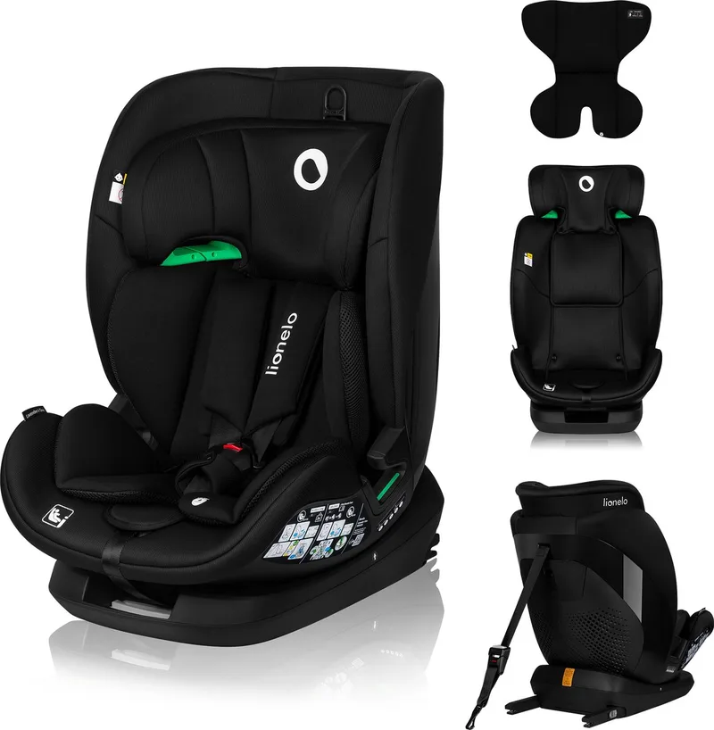 Lavender i-Size Autostoel 76-150 cm – Groep 1/2/3 (9-36 kg, 1,5-12 Jaar) – ISOFIX & Top Tether – 5 Ligposities – 13-Standen Hoofdsteun – SideProtect – Stalen Versterking – Ventilatie van Lionelo in Zwart – productfoto