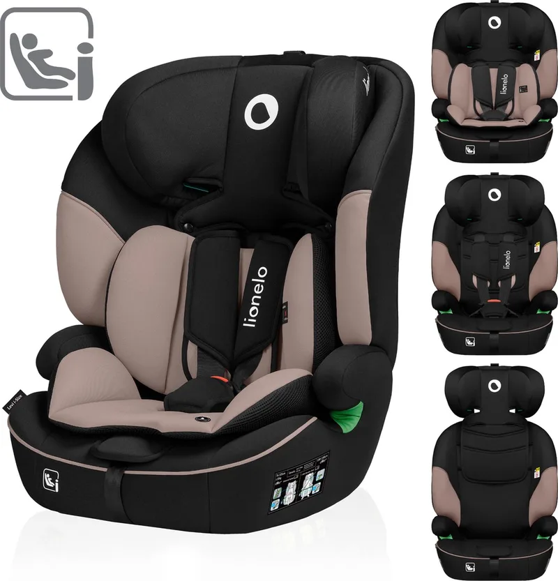 Levi i-Size Autostoel 76-150 cm (9-36 kg) – Groep 1/2/3 – Voorwaarts gericht – 5-puntsgordel – Verstelbare hoofdsteun – Memory Foam – Dri-Seat – ECE R129/03 de Lionelo en Beige – photo produit