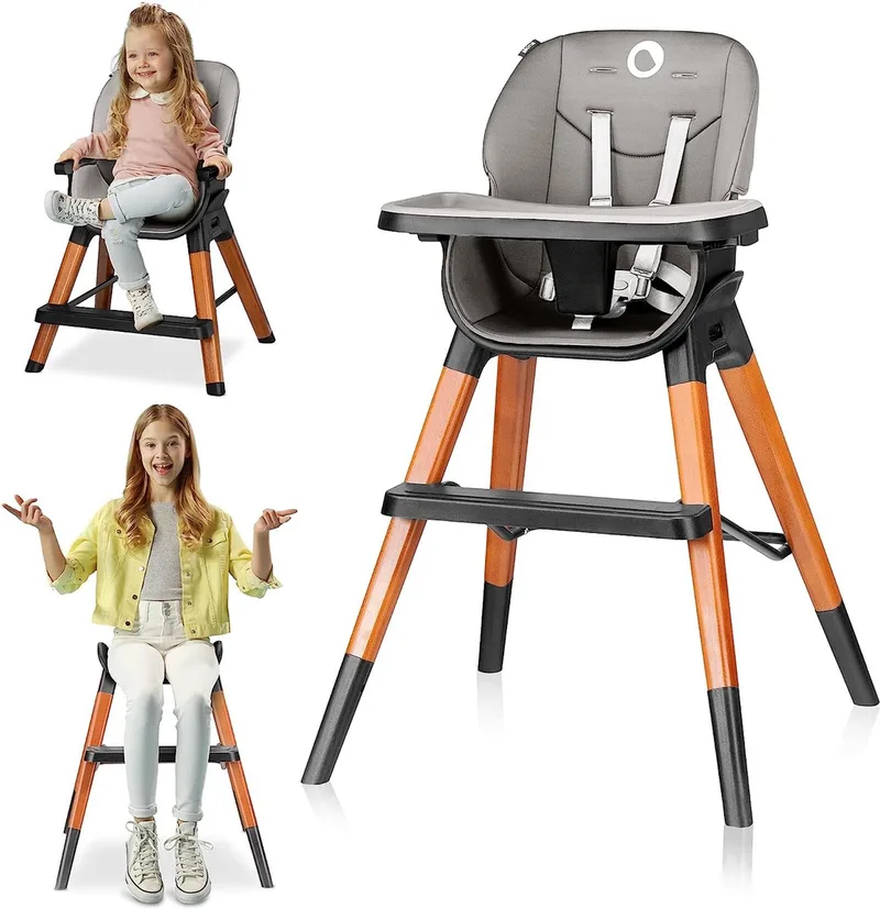 Mona - Kinderstoel - 4in1 - Antislip - gordel - 75kg de Lionelo en Zwart – photo produit