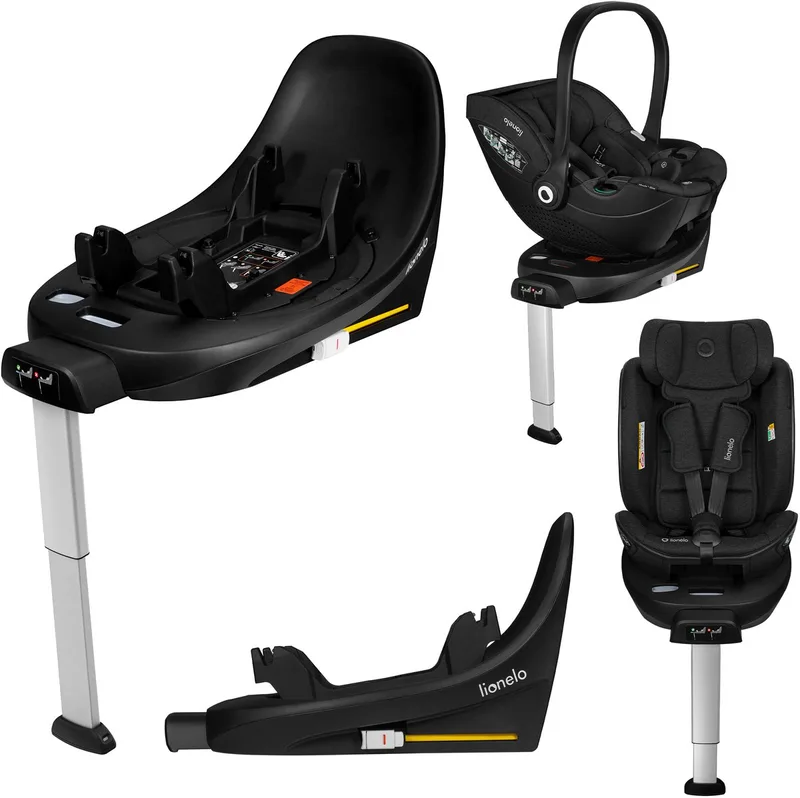 Moxie i-Size Base – ISOFIX Autostoel basis met 360 ° Draaibaar – Massieve antirebound-zone – Indicator correcte installatie – Kliksysteem – Antirotatieframe – Inklapbare steunpoot – Compact formaat – Compatibel met Moxie & Moxie Next van Lionelo in Moxie – productfoto