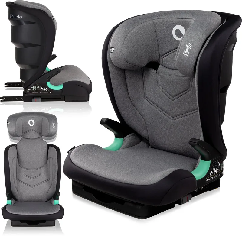 Neal Premium Autostoel 100-150 cm – ISOFIX – Verstelbare hoofdsteun (14 posities) – Ventilatiesysteem – Zijbescherming – i-Size goedgekeurd – Wasbare bekleding – Groeit mee tot 12 jaar – Inclusief kinderkaart de Lionelo en Grijs – photo produit