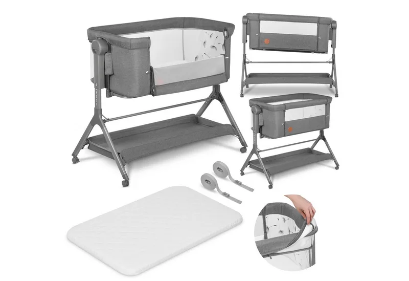Reisebett LEONIE PLUS (Set, Set) SUPER Babytragetasche, Wiege, freistehendes Babybett by Lionelo in Grey Stone – product photo
