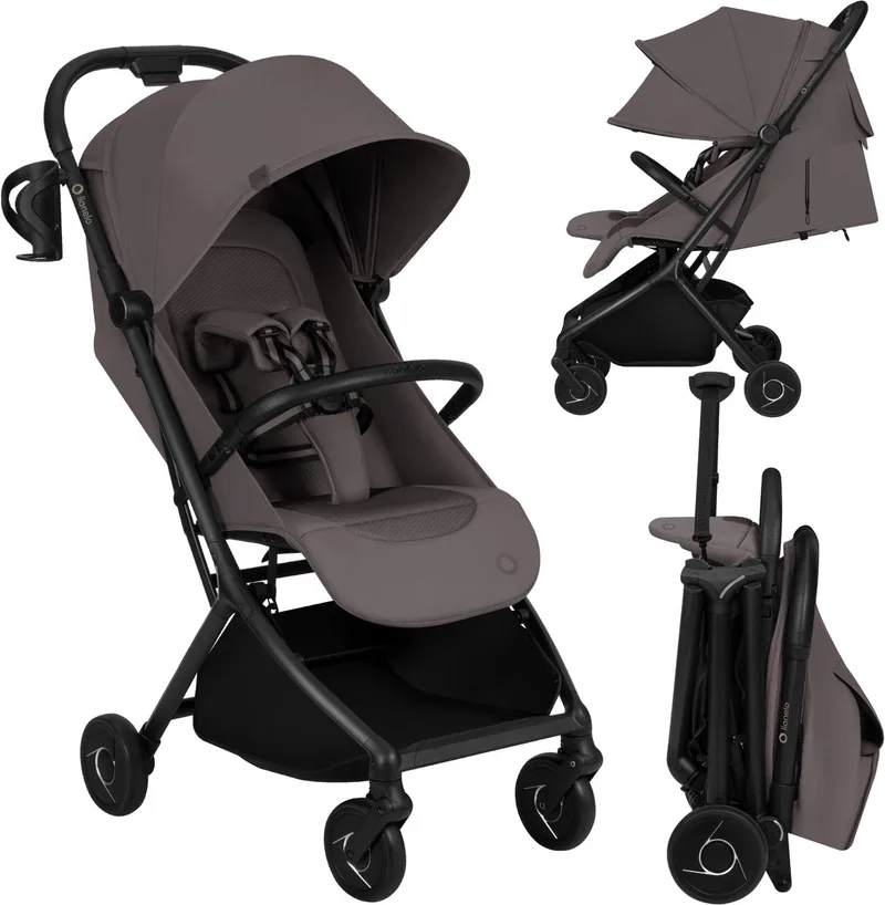 Sia Buggy - Ultralichte Wandelwagen 5,9 kg – Ultracompact 18x51x49 cm – Eénhandbediening – Click&Ride Rem – inGrip Harnassysteem – Dri-Seat – Inclusief Muskietennet & Draagriem by Lionelo in Beige – product photo