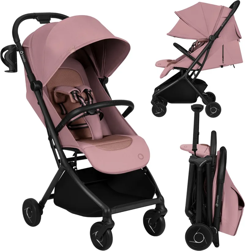 Sia Buggy - Ultralichte Wandelwagen 5,9 kg – Ultracompact 18x51x49 cm – Eénhandbediening – Click&Ride Rem – inGrip Harnassysteem – Dri-Seat – Inclusief Muskietennet & Draagriem by Lionelo in Roze – product photo
