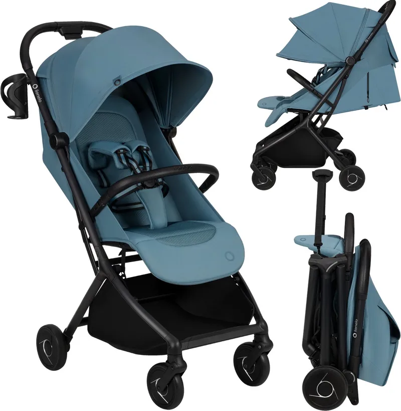 Sia Buggy - Ultralichte Wandelwagen 5,9 kg – Ultracompact 18x51x49 cm – Eénhandbediening – Click&Ride Rem – inGrip Harnassysteem – Dri-Seat – Inclusief Muskietennet & Draagriem by Lionelo in Blauw – product photo