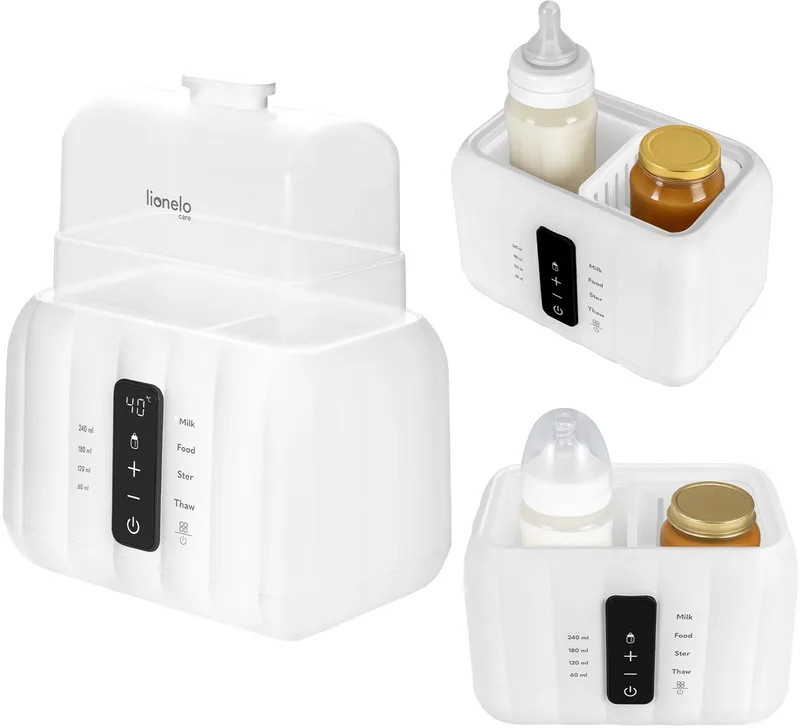 Thermup Duo – Dubbele Flessenwarmer & Sterilisator 6-in-1 – Voor Twee Flessen of Potjes – Intelligente Temperatuurregeling – Ontdooien, Verwarmen, Steriliseren – BPA-vrij – Aanraakbediening by Lionelo in Dubbele 2.0 – product photo