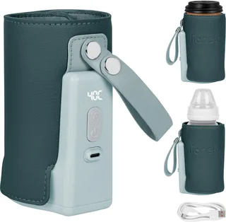 Thermup Go Plus Draagbare Flessenwarmer – 3000 mAh Accu – Tot 8 Uur Draadloos Gebruik – 5 Temperatuurstanden 38-50°C – USB-C Oplaadbaar – Thermostaat tegen Oververhitting – Voor Flessen 52-70 mm – BPA Vrij