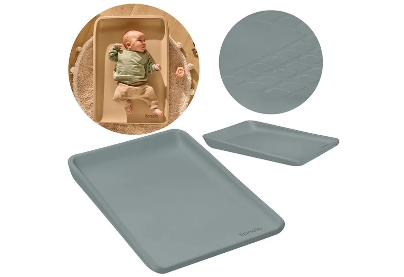 Wickelauflage MEGS, PU-Schaum/weiche Ränder/Antirutsch/Oberfläche wasserfest by Lionelo in Grau – product photo