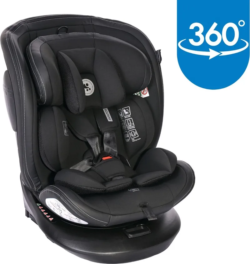 Aviator Black Jasper Autostoel - 40-150 cm - 360° Draaibaar - i-Size by Lorelli in Zwart – product photo