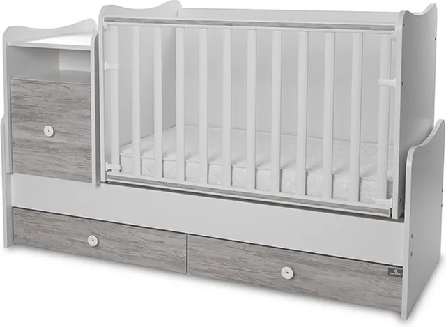 Trend Plus Lorelli combi ledikant 5 in 1 met schommel funtie - babykamer white / artwood