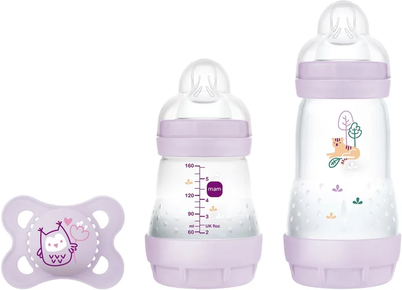 Easy Start Babyfles Starterset S - Anti-Koliek - BPA-Vrij - 0+ Maanden by MAM in Lila – product photo