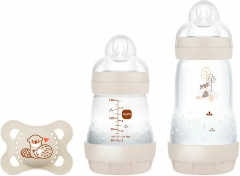 Easy Start Babyfles Starterset S - Anti-Koliek - BPA-Vrij - 0+ Maanden - Uni by MAM in Beige – product photo