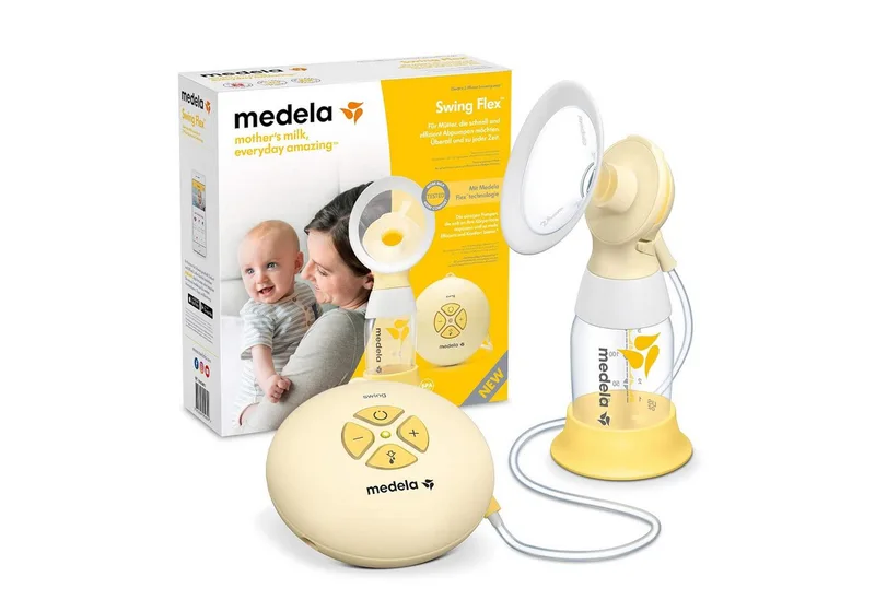Elektrische Milchpumpe Swing Flex™ tragbar mit 2-Phasen-Expression-Technologie, Überall und zu jeder Zeit effizient Abpumpen by Medela in Weiß – product photo