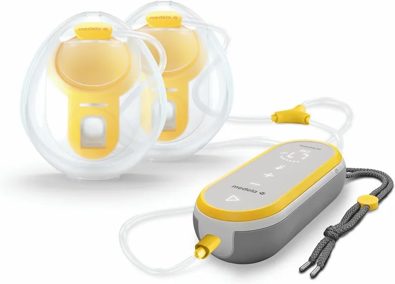 Freestyle Hands-Free borstkolf – Dubbele elektrische borstkolf – Handsfree - Draagbaar by Medela in Grijs / Transparant / Geel – product photo