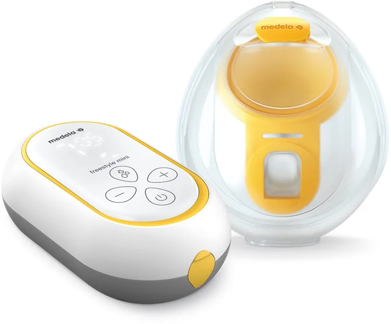 Freestyle Mini Hands-Free - Enkele Elektrische Borstkolf - Draagbaar - Handsfree Cups - Oplaadbare Accu by Medela in Transparant – product photo