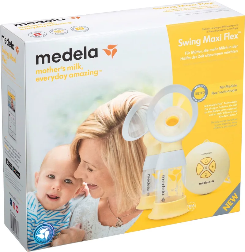 Swing Maxi Flex Dubbel elektrische borstkolf van Medela in Geel – productfoto