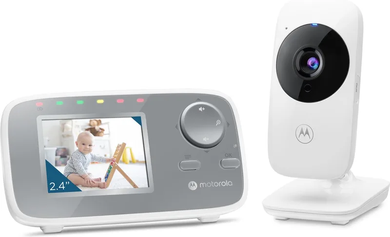 Babyfoon met Camera - Baby Monitor VM482 - Baby Camera met 2,4‑inch Kleuren Display, Tweeweg Communicatie, Temperatuurmonitor en Infrarood Nachtvisie - 300M Bereik van Motorola in Wit – productfoto