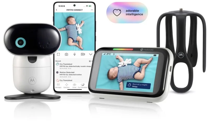 Babyfoon Motorola PIP1710 Connect smart AI videomonitor 5" stargrip by Motorola in Wit – product photo