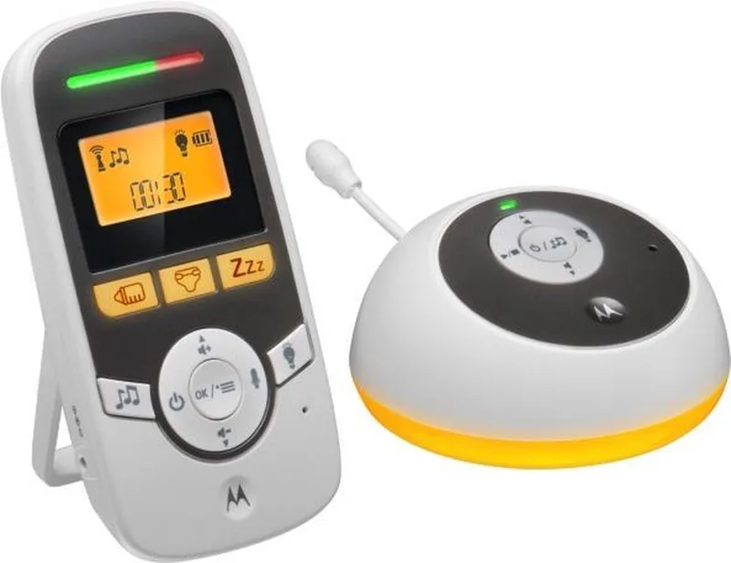 MBP169 Babyfoon - Draagbaar - Nachtlampje - Microfoon met Terugspreekfunctie - Baby Care Timer - Slaapliedjes de Motorola en Wit – photo produit
