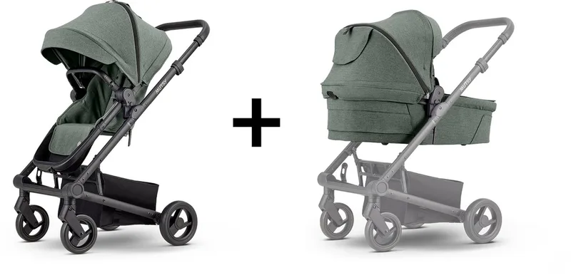 Nexo Plus 2-in-1 Kinderwagen - Reiswieg en Zitje inbegrepen - Compact - Lichtgewicht Frame van Mutsy in Sea Green – productfoto