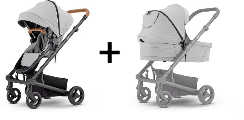 Nexo Plus 2-in-1 Kinderwagen - Reiswieg en Zitje inbegrepen - Compact - Lichtgewicht Frame by Mutsy in Concrete – product photo
